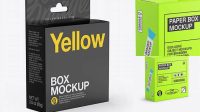 6239+ Glossy Paper Box with Hang Tab PSD Mockup Half Side View High-End Photoshop Mockup