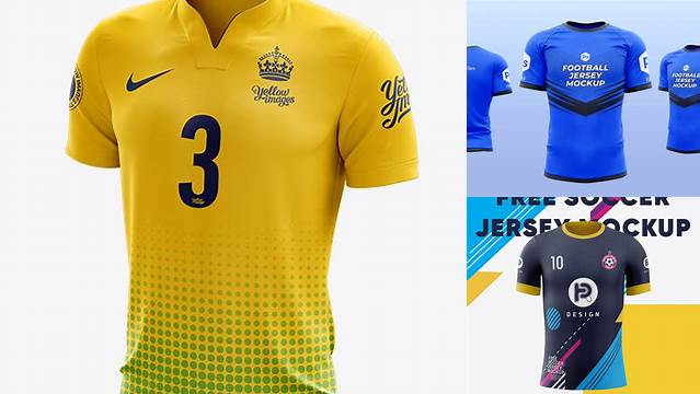 6239+ Soccer Jersey PSD Mockup Halfside View Premium Mockup Freebie