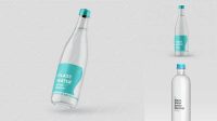 624+ Glass Water Bottle PSD Mockup Front View Creative and Modern PSD Freebie