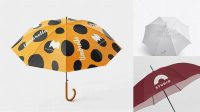 6241+ Open Umbrella PSD Mockup Front 3/4 View High-Quality Design Free PSD