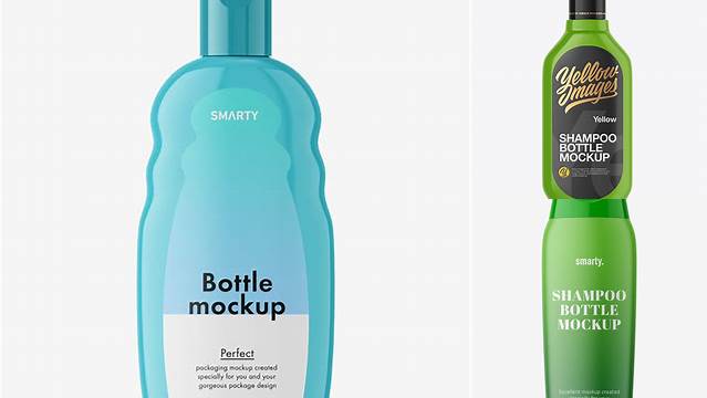 6244+ 400 ml Glossy Shampoo Bottle PSD Mockup Exclusive Editable PSD File