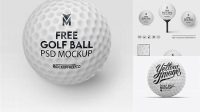 6245+ Glossy Golf Ball PSD Mockup Front View Versatile Photoshop Freebie