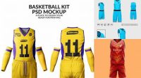 6246+ Basketball Kit PSD Mockup Back View Smart Layer Mockup Free