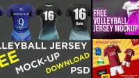 6249+ Mockup Jersey Volly Free PSD