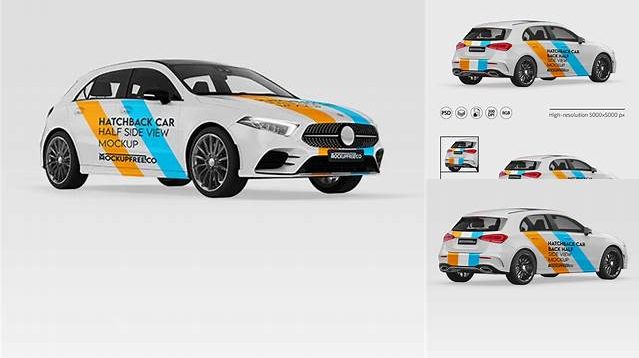 6250+ Hatchback PSD Mockup Half Side View Advanced Editable Template Free