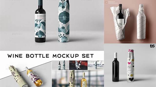 6250+ Wine Bottle in Glossy Paper Wrap PSD Mockup Photoshop Freebie