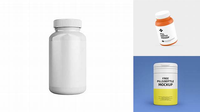 6251+ Metallized Plastic Pills Bottle PSD Mockup Free PSD