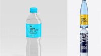 6253+ 500ml Blue PET Water Bottle PSD Mockup Front View Free Creative Design