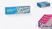 6254+ Metallic Bubble Gum Box PSD Mockup Halfside View High-Angle Shot Download Free PSD