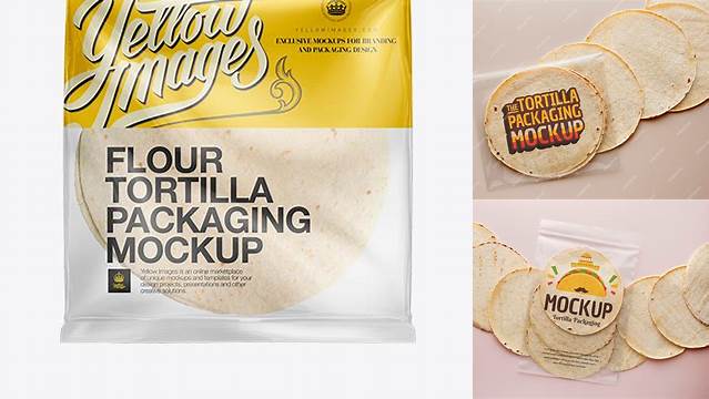 6254+ White Corn Tortillas Packaging PSD Mockup High-Resolution Graphic