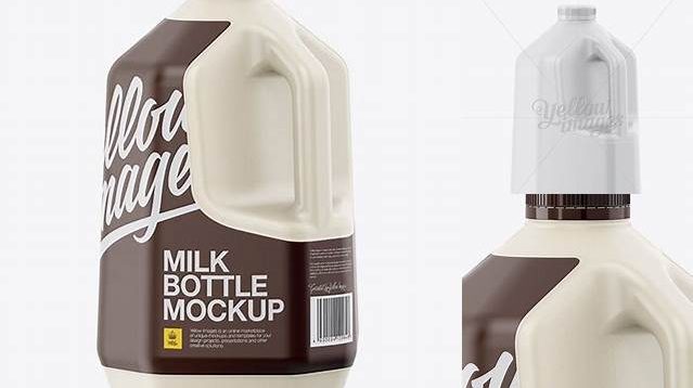 6255+ Plastic Milk Jug PSD Mockup Half Side View Editable Design PSD File