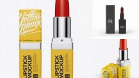 6256+ Lipstick Square Tube PSD Mockup Custom Design Freebie PSD