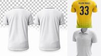 6264+ Soccer Polo T-Shirt PSD Mockup Back View PSD for Creative Projects