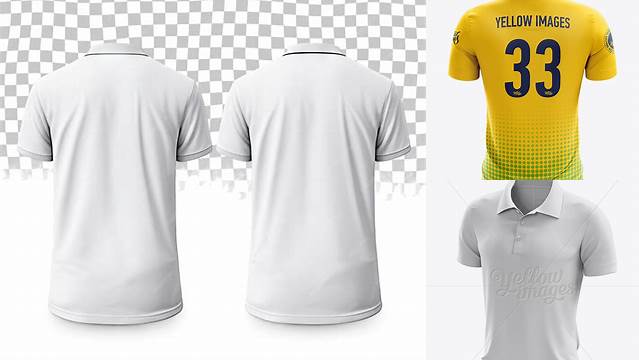 6264+ Soccer Polo T-Shirt PSD Mockup Back View PSD for Creative Projects