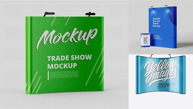 6268+ Matte Spring Pop-up Stand PSD Mockup Front View Versatile Mockup for Designers