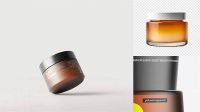 6270+ Dark Frosted Amber Glass Cosmetic Jar PSD Mockup Digital Download PSD for Free