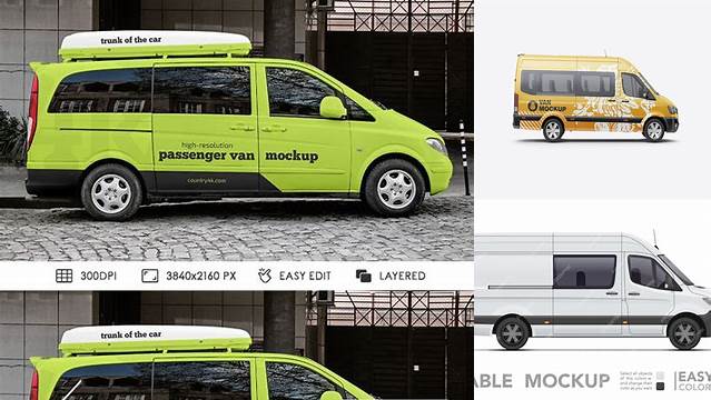 6270+ Passenger Van Mockup Digital Download