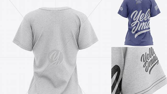 6270+ Women's Heather Relaxed Fit T-shirt PSD Mockup Back View Fully Editable Photoshop PSD Free Download