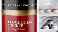 6275+ 20ml Glossy Cosmetic Jar PSD Mockup High-Angle Shot Creative Layered Design File