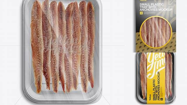 6276+ Small Vacuum Tray with Anchovies Mock-Up Customizable Photoshop Template