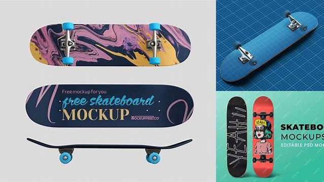 6281+ Skateboard PSD Mockup Back View Creative Free PSD Graphic Design