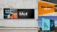 6282+ Textured Banner PSD Mockup Smart Design Template Free