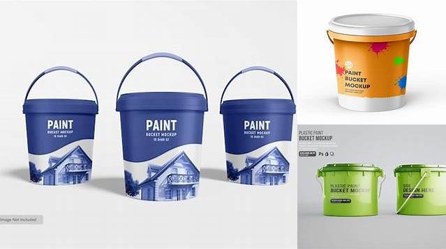 6284+ Matte Plastic Paint Bucket PSD Mockup Front View Fully Editable Photoshop PSD Free Download