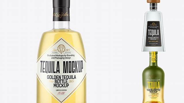 6284+ Tequila Bottle Mockup Exclusive Free PSD Mockups