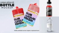 6286+ Clear Glass Bottle With Red E-Liquid PSD Mockup High-End PSD Download