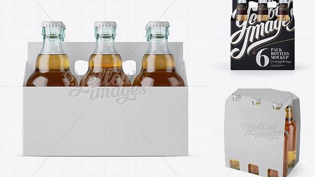 6294+ White Paper 6 Pack Beer Bottle Carrier PSD Mockup Custom Graphic Resource Free Download