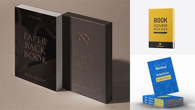 6295+ Matte Box With Book PSD Mockup Half Side View Elegant and Versatile PSD Resource