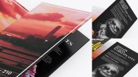 6299+ 4xDL Brochures PSD Mockup Half Side View High Angle Shot Exclusive Layered PSD Mockup