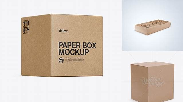 630+ Kraft Box with Liquid PSD Mockup Half Side View Premium Mockup Freebie