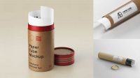 6300+ Opened Glossy Paper Tube PSD Mockup High-Angle Shot Exclusive Free Photoshop Mockup