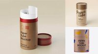 6301+ Small Paper Tube PSD Mockup – Front View Easy-to-Edit Photoshop Freebie