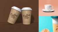 6305+ Matte Coffee Cup PSD Mockup Top View Editable Mockup PSD