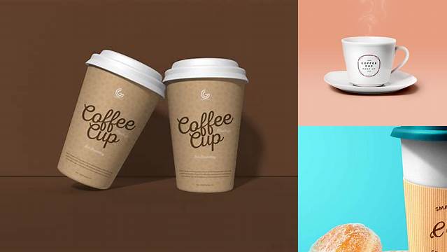 6305+ Matte Coffee Cup PSD Mockup Top View Editable Mockup PSD