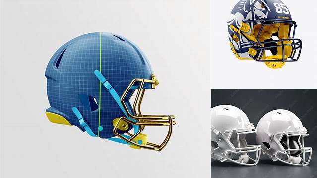 6306+ Matte American Football Helmet PSD Mockup Back View Free Graphic Design Resource