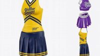 6308+ Cheerleader Costume PSD Mockup Half Side View Editable Graphic Free PSD