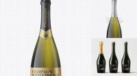 6309+ Dead Leaf Green Champagne Bottle PSD Mockup Front View Download Free