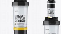 6313+ Transparent Shaker Bottle With Blender Ball PSD Mockup Custom Mockup PSD for Free