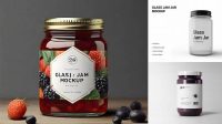 6315+ Glass Jar with Banana Jam PSD Mockup Custom Mockup PSD for Free