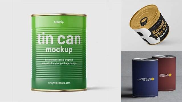 6318+ Glossy Round Tin Can PSD Mockup Smart Object Free Photoshop File