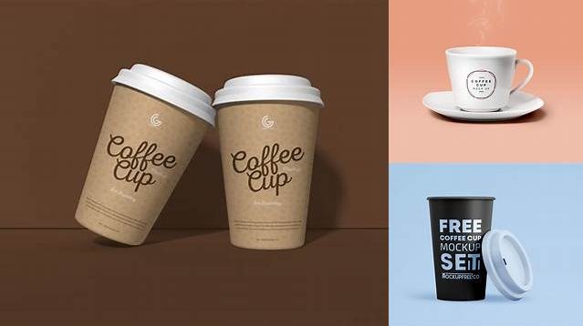 6318+ Matte Coffee Cup PSD Mockup Top View Photoshop Freebie