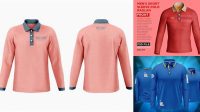 6319+ Long Sleeve Polo Mockup Easy Editable