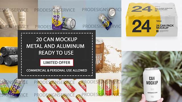 6319+ Pack with 24 Aluminium Cans PSD Mockup Digital Download