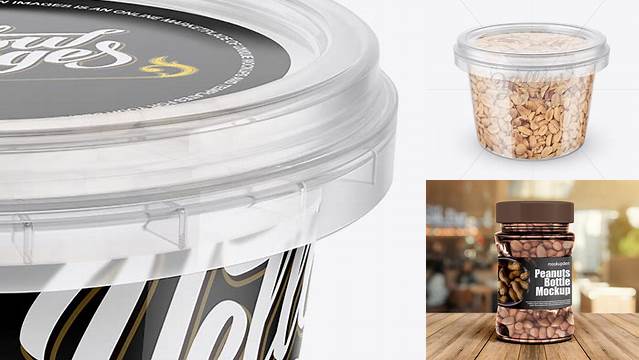 632+ Plastic Container with Peanuts PSD Mockup Front View Custom Mockup Graphic Design