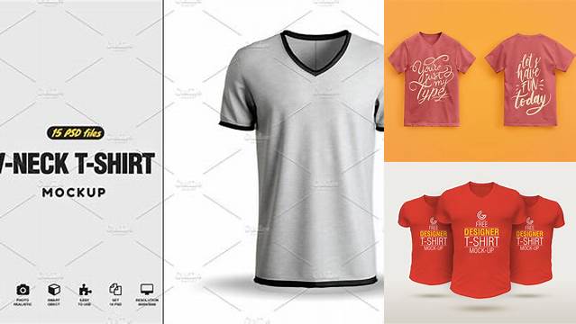 632+ V Neck T Shirt Mockup Free Download Smart PNG Image