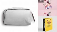 6323+ Cosmetic Bag PSD Mockup Top View Free Editable Photoshop Template