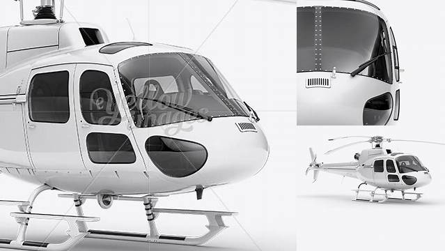 6325+ Eurocopter AS350 PSD Mockup Front View Fully Customizable Mockup PSD Free